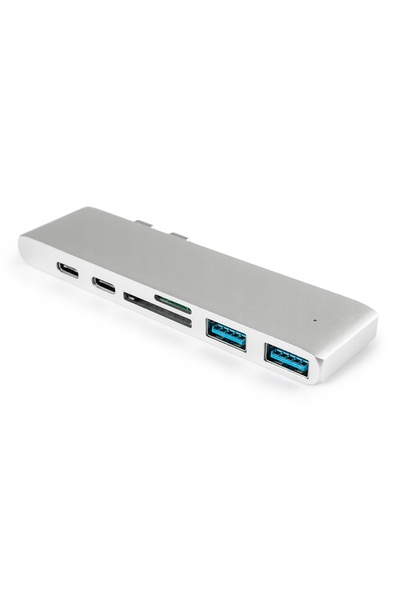 Spacetronik Hub USB-C multiport cu 2x USB, 2x USB-C, cititor de carduri