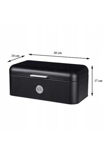 Excellent Houseware Cutie de pâine din metal negru 40x20x15 cm pentru depozit...