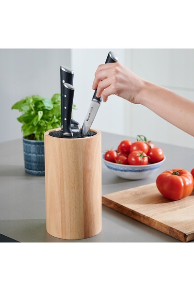 TEFAL Set de cuțite de bucătărie Ice Force în bloc din oțel inoxidabil, 6 piese