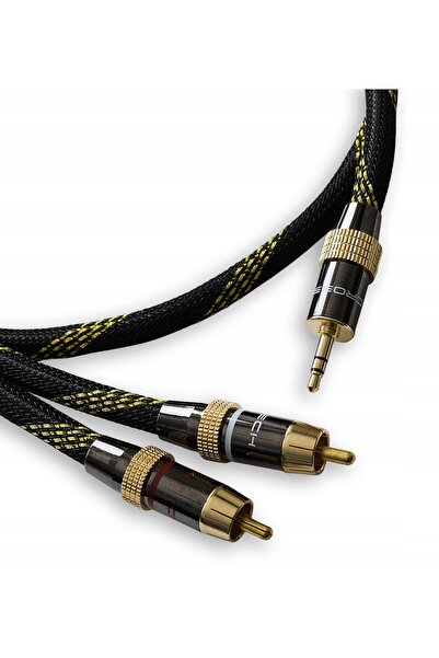 NO BRAND Cablu Cross-Tech AUDIO HQ 2x RCA MINI JACK 3.5MM CINCH STEREO GOLD H...