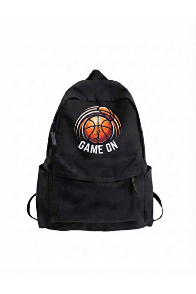 dompulerimoda حقيبة ظهر مدرسية مطبوعة عليها Game On Basketbool