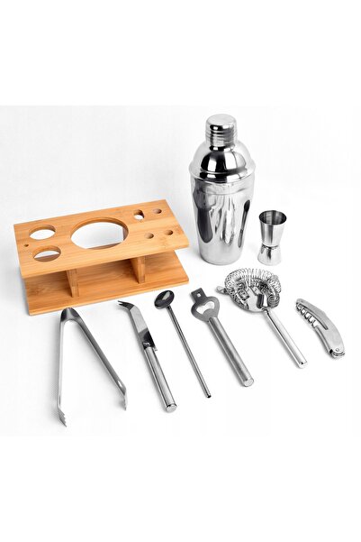 Gockowiak Set de bar pentru băuturi, shaker profesional, cadou, 9 piese