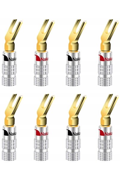 NO BRAND Mufă difuzor NAKAMICHI tip furcă, 8 bucăți, HQ GOLD