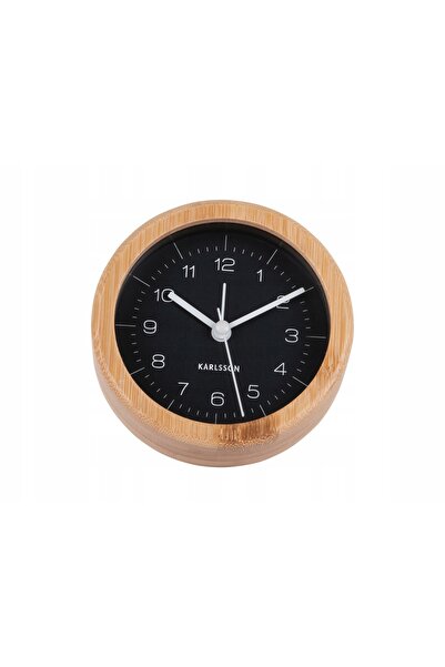 Karlsson CEAS DE MASĂ CU ALARMĂ DIN BAMBUS, ROTUND, NEGRU, Ø 10 cm, CEAS CU A...