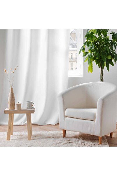 Douceur D'INTERIEUR PERDEA TERMICĂ ALBĂ CU OCHIURI, 135X260 CM, NETEDĂ