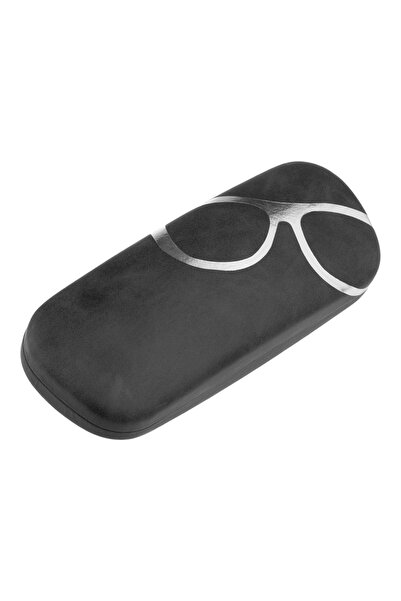 Zâna Casei Rectangular Black Hard Case with Silver Print for Sunglasses