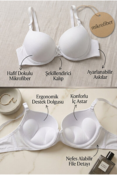 Lavint Homewear حمالة صدر مبطنة للغاية من نوع دولبي إكرو مع دعامات سيليكون من...