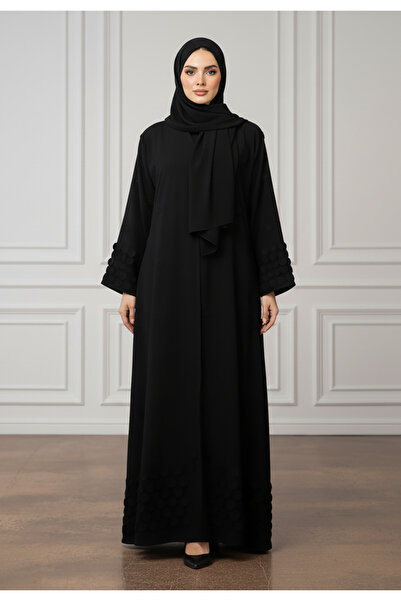 Nukhbaa Raised Circle Textured Abaya | Nida Fabric