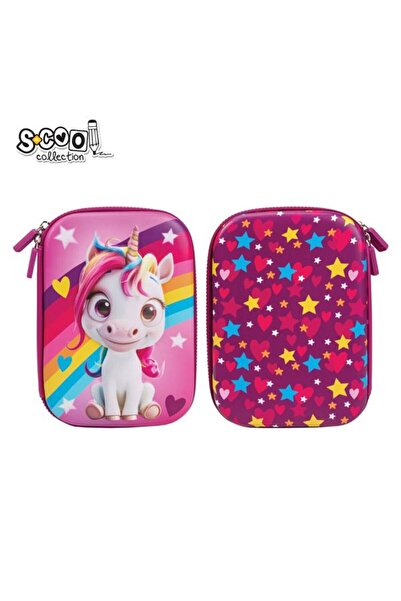 CasaDesteapta.ro SC3017 - Penar Neechipat 3D, 1 Fermoar, Unicorn, 22.5X15.5X6...