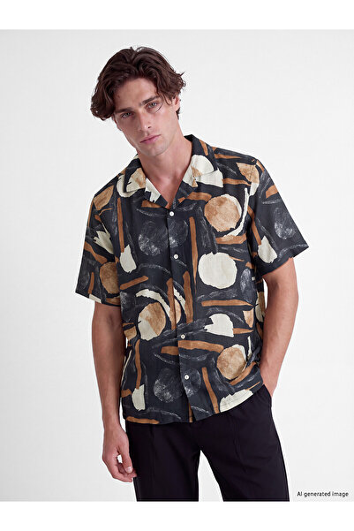 LC Waikiki Lcw Vision Black Regular Fit Patterned Men's Shirt