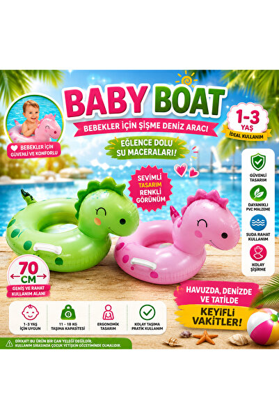 BABY BOAT Melek Stationery 🦄 💚   Inflatable Children's Sea Float 💗 🌊   1 ...