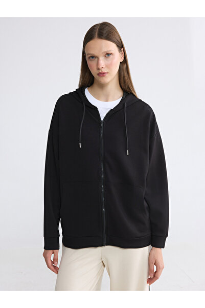 LC Waikiki Hooded Soft Touch Women's Zippered Sweatshirt
