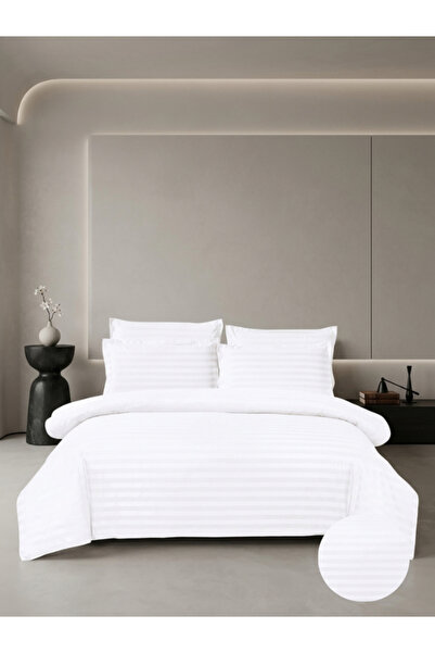 Truva Home Lenjerie de Pat Pucioasa Damasc | 6 Piese | Cearceaf cu Elastic 18...
