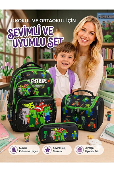 OKAVANGO 4-Piece Boys' Primary School Middle School Bag Set, School Bag, Scho...