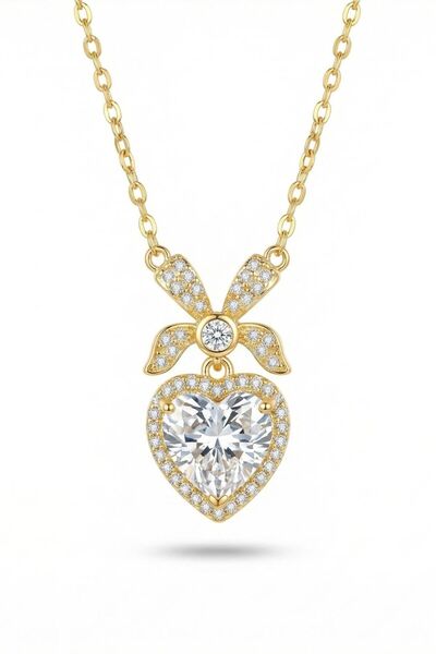 The Jewel Heart Colier Bloom Heart, Argint 925, Placat cu Aur 18K, Pandantiv ...