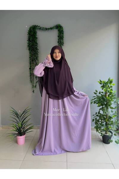 Yüsra Collection Erva Abaya and Shadowed Soufflé 2-Piece Set