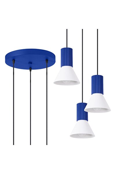 SOLLUX ESTRIA 3P lampă suspendată alb/ultramarin
