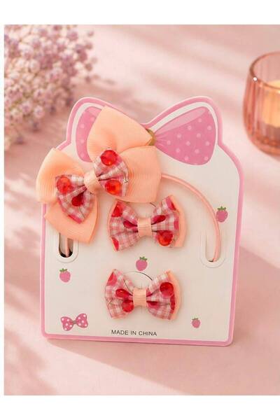 Vipfoni Crown and Side Clip Set with Ribbon Figures for Little Princesses