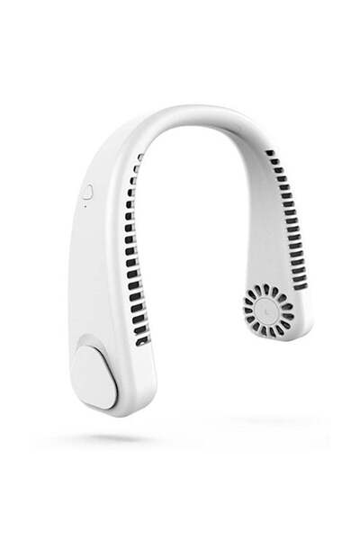Generic Bladeless Neck Fan: Cool White, 350g Lightweight, 360° Airflow - Low ...