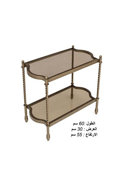 TELAL AL SHIFA طاولة خدمة عصرية، تصميم حديث، معدن بلون نحاسي