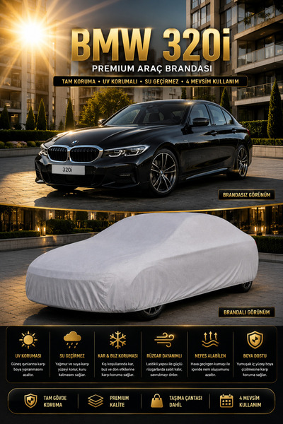 PJ & Me غطاء حماية السيارة BMW 320i 2020-2026 متوافق مع السيارة بالكامل، مقاو...