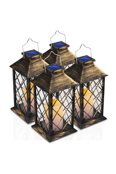 Lumiled 4x Lampă solară de grădină LED, Felinar vertical LIRIO 2 IP44, Felina...
