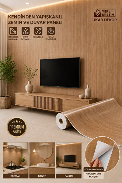 UKAB DEKOR 70x280 Cm Kendinden Yapışkanlı Premium Yüzey Pratik Uygulamalı Zemin Kaplama Paneli f001