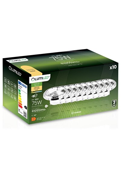 Lumiled 10x Bec LED G53 Reflector AR111 10W = 75W 1055lm 3000K Cald 24 °   12...