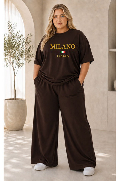 Prekarya design Women's Plus Size Premium Oversize Cotton 2-Piece Tracksuit S...