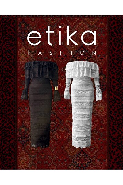 Moda Days Rochie midi bodycon din dantelă, maro, fără bretele, cu mâneci lung...