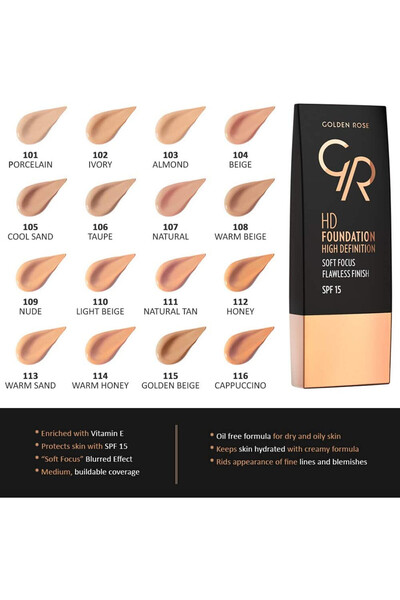Golden Rose HD Μέικαπ Άψογο Τελείωμα 30ml