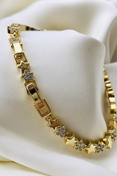 Sekiz2 Colorful Zircon Stone Stainless Steel Women's Bracelet
