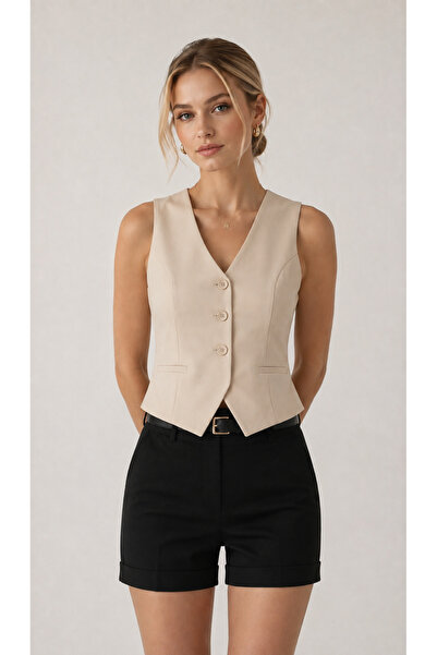 mosmi Women's V-Neck Slim Office & Casual Stylish Vest