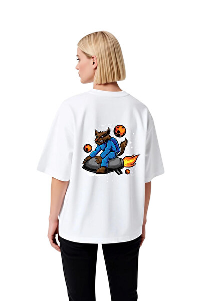 PayBuy Γυναικείο μπλουζάκι Oversize με στάμπα Blue Team Cat Rocket Driver