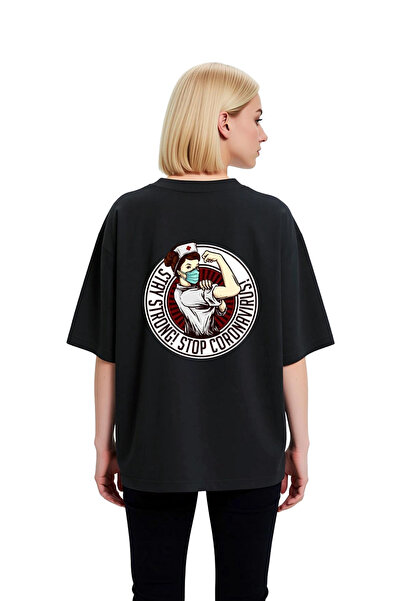 PayBuy Tricou supradimensionat pentru femei, cu imprimeu retro, cu tematică p...