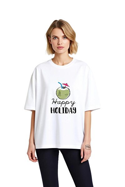 PayBuy Happy Holidays Printed Women's Oversize T-Shirt