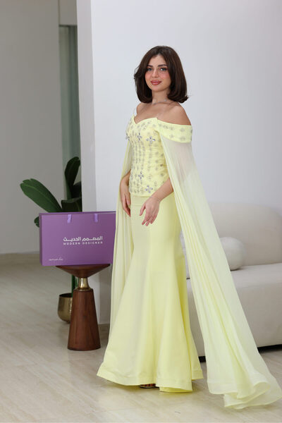 modern designer فستان سهرة كاب فخم