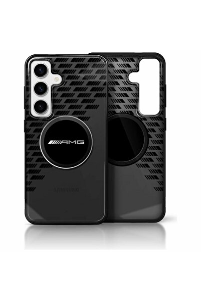 MERCEDES Θήκη AMG Διαφανής με Σχέδιο Ρόμβων MagSafe για Samsung Galaxy S25 Μαύρη