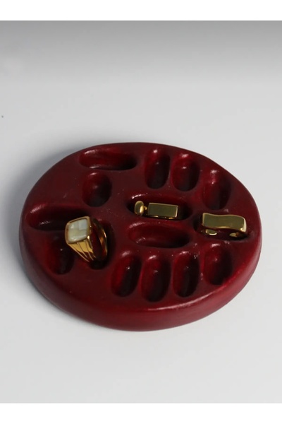 Bautinq Store Decorative Handmade Burgundy Ring Organizer Ring Holder Jewelry...