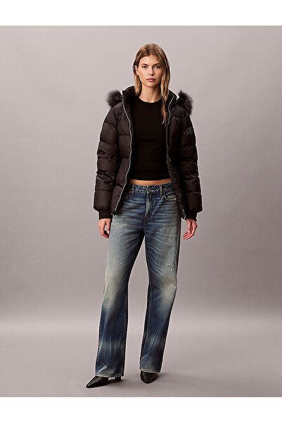 Calvin Klein Mid down Puffer Coat (70% Goose down) Black Women's Coat
