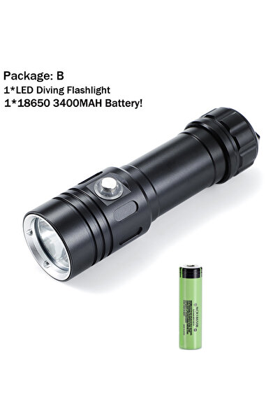 Choice Lithium ion White light Package B Ekaiou Diving Light 2000 Lumens Supe...