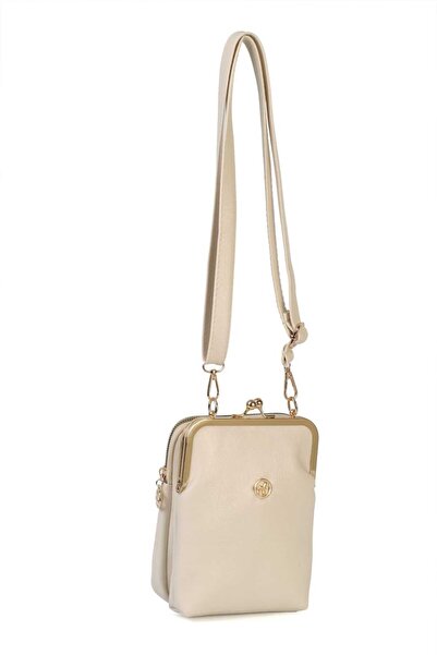 chocolatebag Women's Burs Detailled 3-Section Crossbody Bag Cream
