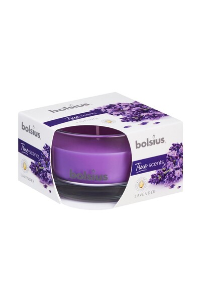Bolsius Set 3 x Lumanare Parfumata True in Pahar Mic, Lavanda