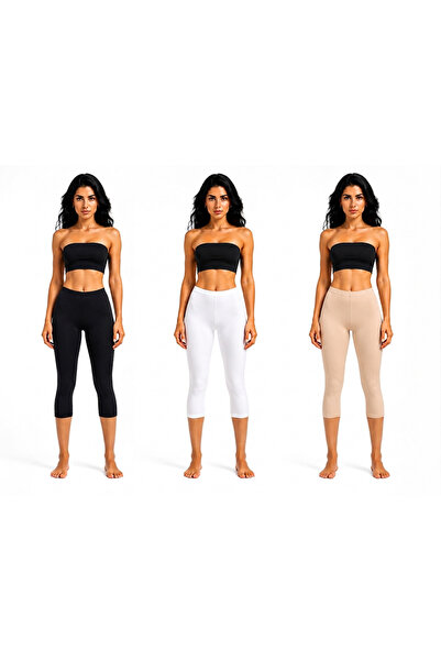 AV ANZAV 1574 Leggings Capri din bumbac elastic, confortabili, la modă, cu at...