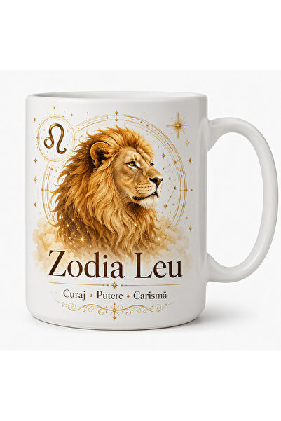 Generic Brand Cana Cadou Personalizata, Zodia Leu, Curaj Putere Carisma, desi...