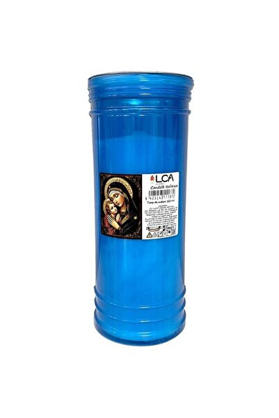 LCA Candela cu Capac, Anti-vant, Albastru, Floral