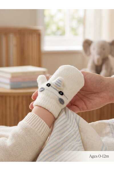 Aware Time 0-12 AY Erkek Bebek/ Çocuk Angora Tiriko Eldiven