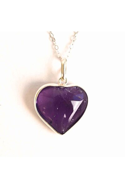 craftmystic Peace and deep intuition - Heart necklace with amethyst and 925 s...