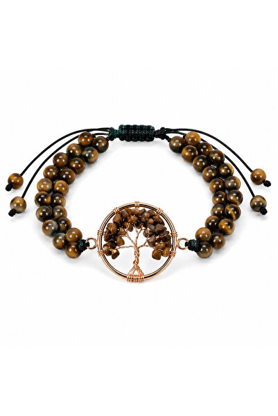 craftmystic Bratara cu Ochi de Tigru si Arborele Vietii - Curaj, Protectie si...