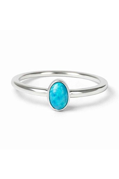 craftmystic Δαχτυλίδι Ασημένιο 925 με Μικρό Οβάλ Τουρκουάζ – Προστασία και Ισ...